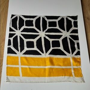 21” Silk Scarf Yellow Black White